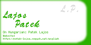 lajos patek business card